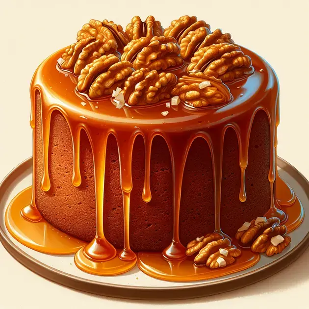 Bolo de Nozes com Caramelo