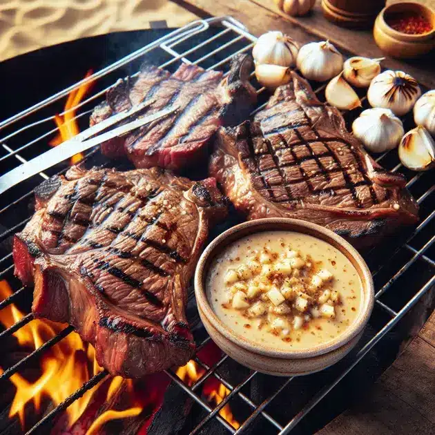 Picanha na Brasa com Molho de Alho