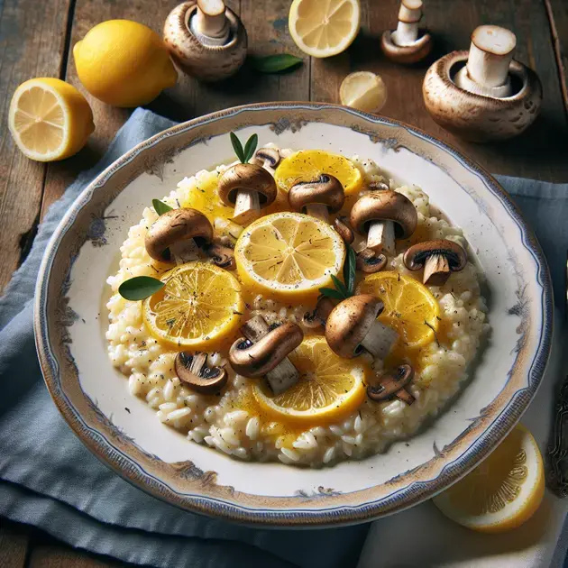 Risoto de Limão Siciliano e Cogumelos