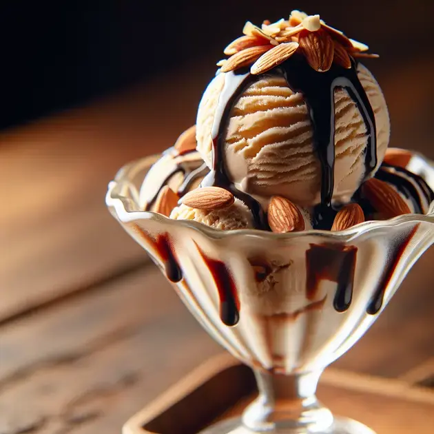 Sorvete de Amêndoas com Chocolate