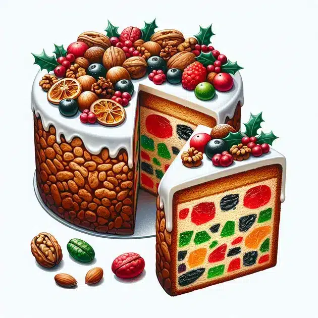 Bolo de Natal com Frutas e Nozes
