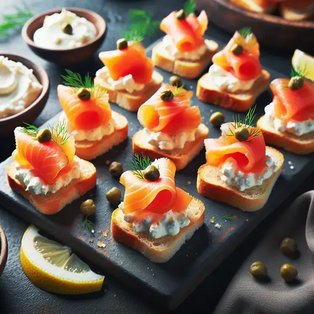 Canapés de Salmão Defumado