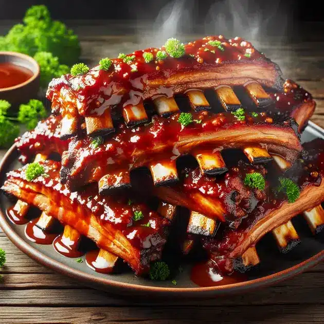 Costela de Porco Assada com Molho Barbecue