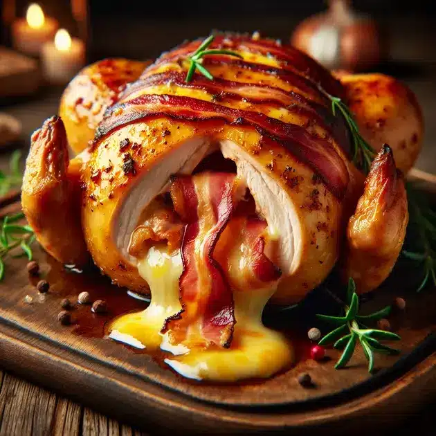 Frango Recheado com Bacon e Queijo