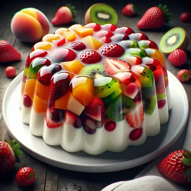 Gelatina de Iogurte com Frutas