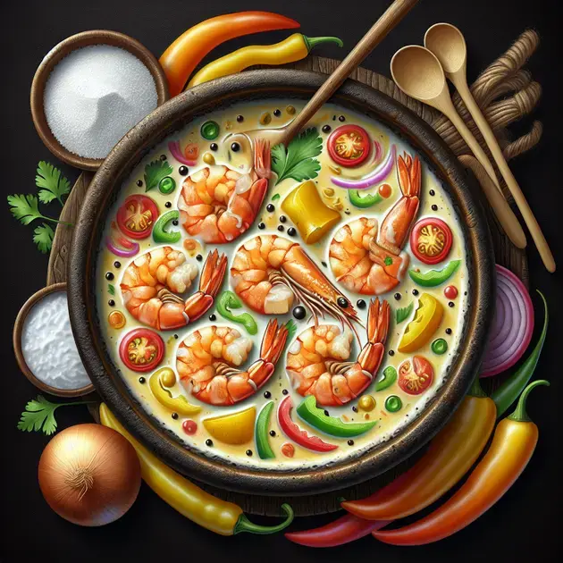 Moqueca de Camarão com Leite de Coco