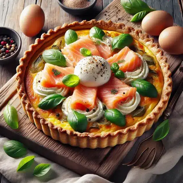 Quiche de Salmão com Creme de Leite