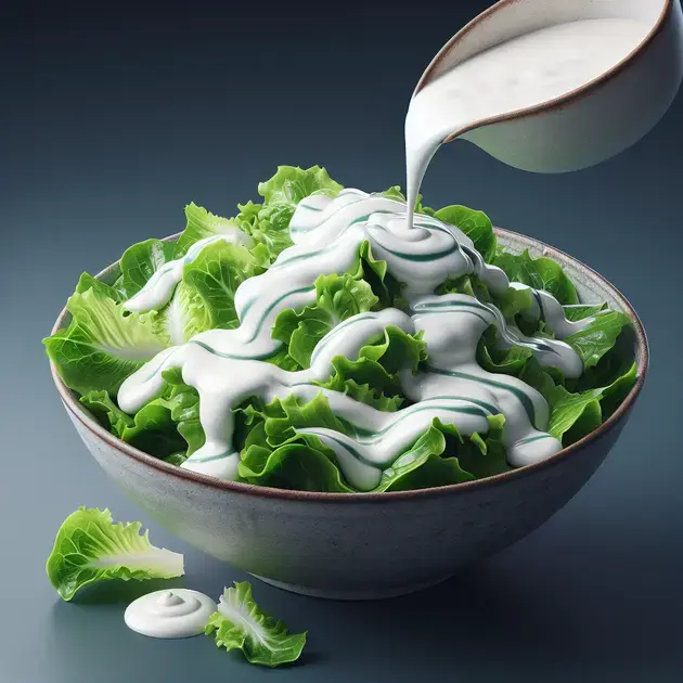 Salada de Alface com Molho de Iogurte