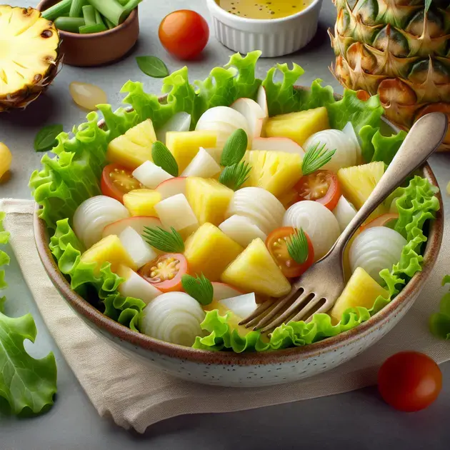 Salada de Palmito e Abacaxi