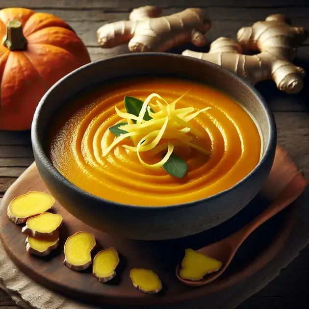 Sopa de Abóbora com Gengibre