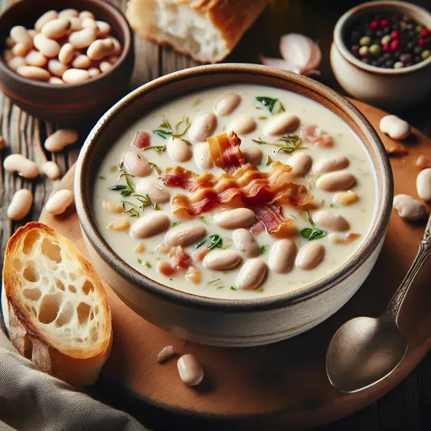 Sopa de Feijão Branco com Bacon