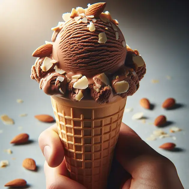 Sorvete de Chocolate com Amêndoas