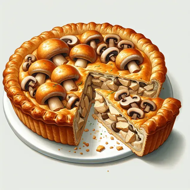 Torta de Cogumelos e Frango