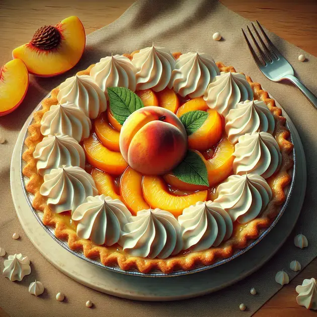 Torta de Pêssego com Creme de Leite